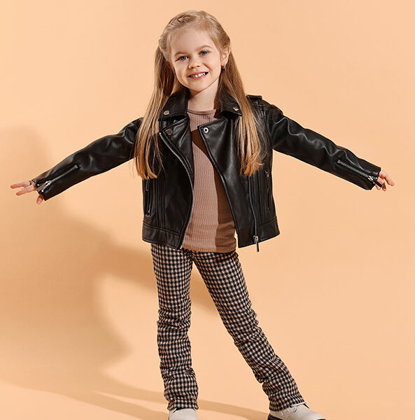 Girl in leather jacket